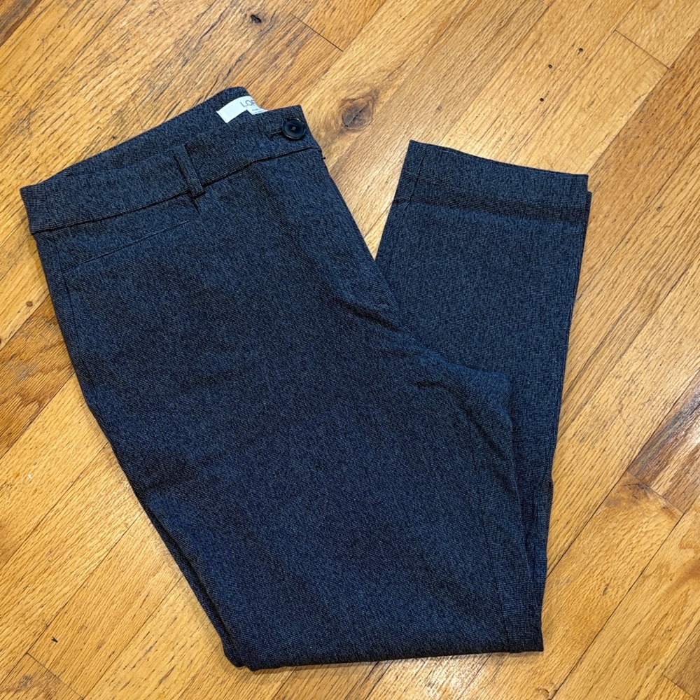LOFT Curvy “The Skinny” Heathered Grey Pants- size 12